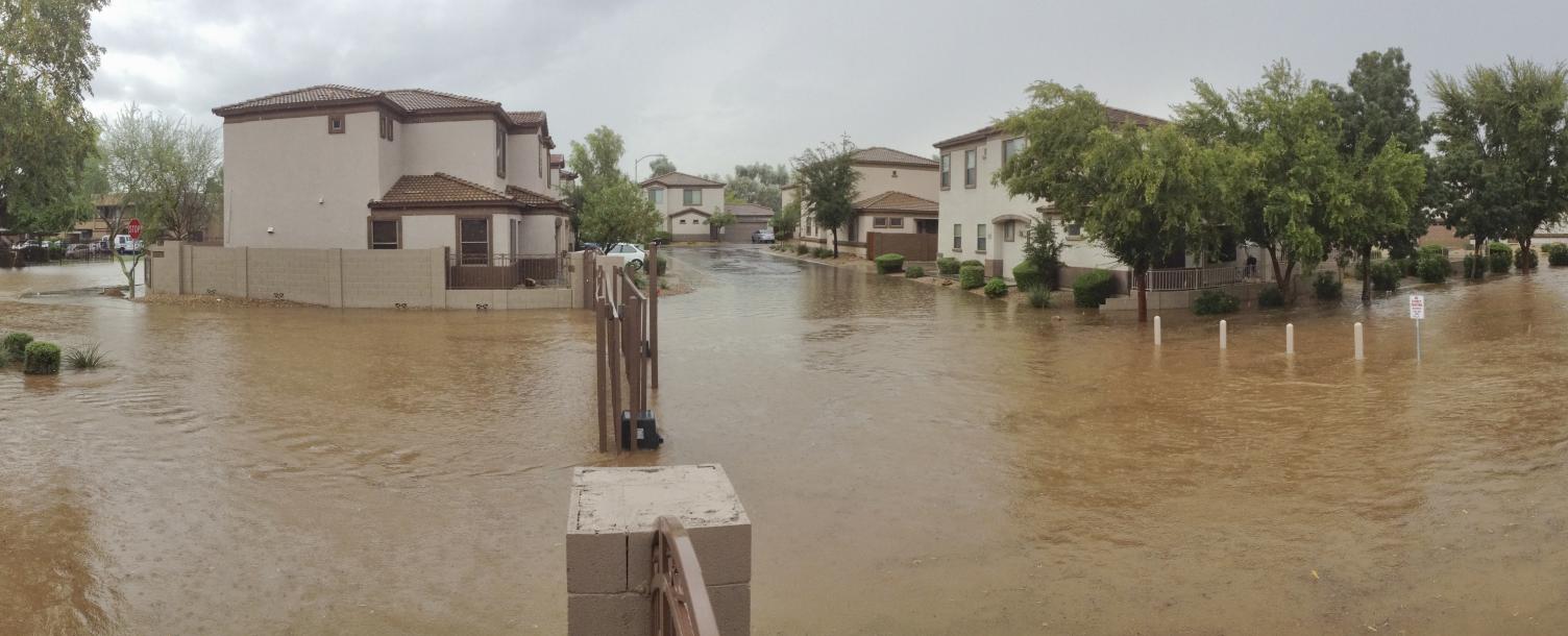 a flooded neighborhood